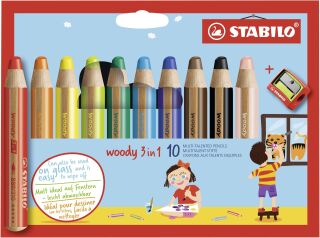 Multitalent-Stift woody 3 in 1 - 10er Pack mit Spitzer, sortiert, 1 St.