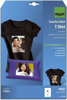 InkJet Transfer Folien für T-Shirts, für dunkle Textilien, inkl. Bügelpapier, 6 Folien, 1 St.