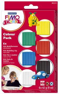 Modelliermasse FIMO® kids Colour pack - basic, Kunststoff, 6 x 42g, 1 St.