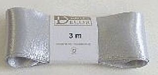 Doppelsatinband - 40 mm x 3 m, silber, 10 St.