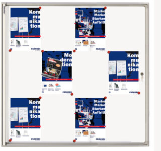 Schaukasten X-tra! Line für 12x A4, 96 x 96 x 3 cm, weiß, magnethaftend