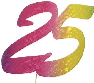 Jubiläumszahl 25 bunt, 5 St.