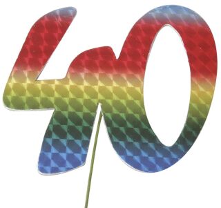 Jubiläumszahl 40 bunt, 5 St.