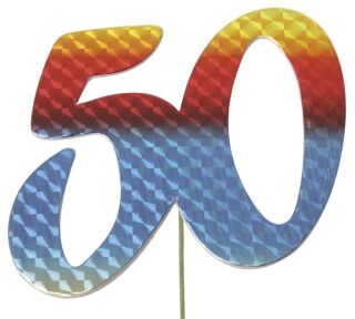 Jubiläumszahl 50 bunt, 5 St.