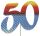Jubiläumszahl 50 bunt, 5 St.