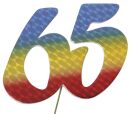 Jubiläumszahl 65 bunt, 5 St.