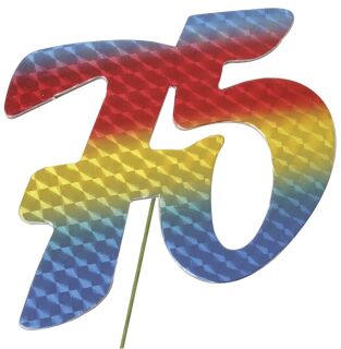 Jubiläumszahl 75 bunt, 5 St.