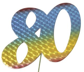 Jubiläumszahl 80 bunt, 5 St.