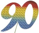 Jubiläumszahl 90 bunt, 5 St.