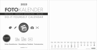 Foto-Bastelkalender Do-it Yourself - 21 x 22 cm, weiß, 1 St.
