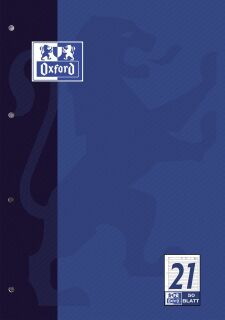 Arbeitsblock Lin.21 - A4, 50 Blatt, 90 g/qm, 4-fach Lochung, 5 St.