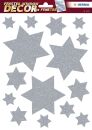 Weihn. Fensterbild Sterne silber 18 St., 5 St.