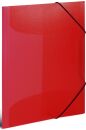 19504 Gummizugmappe - A4, PP transluzent, rot, 3 St.