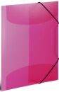 19505 Gummizugmappe - A4, PP transluzent, pink, 3 St.