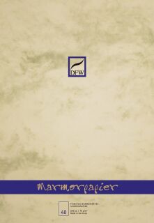 Briefblock Marmorpapier - A4, unliniert, 90 g/qm, 40 Blatt, chamois, 1 St.