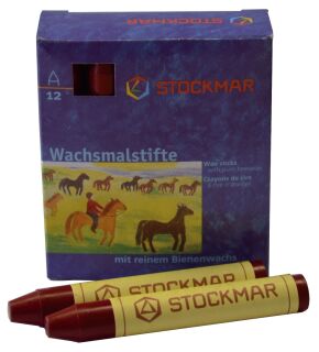 Wachsmalstifte - karmin - 12 Stifte, 1 St.