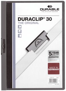 Klemm-Mappe DURACLIP® 30 - A4, transparent/anthrazit, 1 St.
