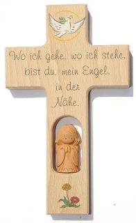 Kinderkreuz  "wo ich gehe…" - Holz, 20 cm, 1 St.