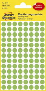 3179 Markierungspunkte - Ø 8 mm, 4 Blatt/416 Etiketten, leuchtgrün, 1 St.