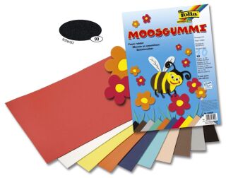 Moosgummi - 29 x 40 cm, schwarz, 5 St.