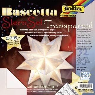 Bascetta Stern - weiß, transparent, Ø 30 cm, 1 St.