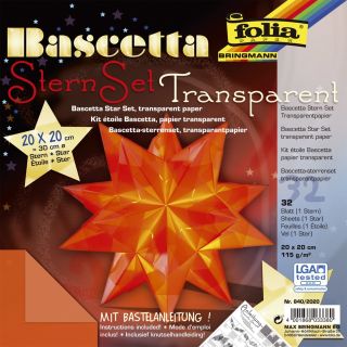 Bascetta Stern - orange, transparent, Ø 30 cm, 1 St.