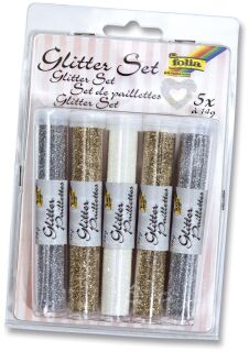 Glitterset - farbig sortiert, 5 Stück à 14g, 1 St.