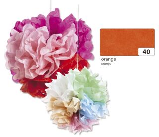 Blumenseide - 50 x 70 cm, 5 Bogen, orange, 1 St.