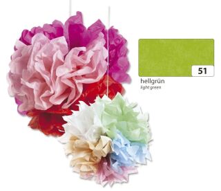 Blumenseide - 50 x 70 cm, 5 Bogen, hellgrün, 1 St.