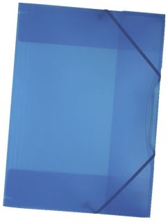 Sammelmappe mit Gummiband, DIN A3, transparent, blau, 1 St.