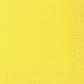 Cocktail-Servietten 3lagig Tissue Uni gelb, 24 x 24 cm, 20 Stück, 1 St.