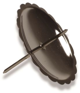 Adventskerzenhalter - 6 cm Schale mit Dorn, 4 Stück, silber, 5 St.