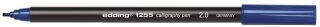 1255 Kalligrafie Stift - Fasermaler, 2,0 mm, stahlblau, 1 St.
