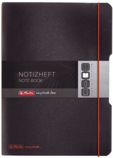 Notizheft flex - A4, PP, 2x 40 Blatt, liniert/kariert, schwarz, 3 St.