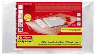 Buchschoner - max. 540 x 335 mm, transparent, 5 Stück, anpassbar, 1 St.
