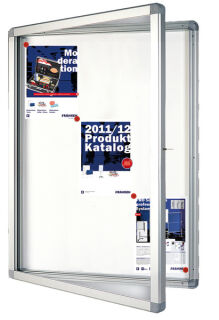 Schaukasten ECO für 12x A4, Flügeltüren, 96 x 104 x 4,5 cm, weiß, magnethaftend