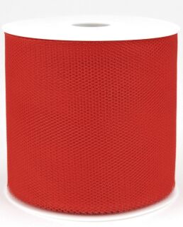 Zierband Tüll - 100 mm x 50 m, rot, 1 St.