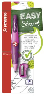 Ergonomischer Druck-Bleistift für Rechtshänder - EASYergo 3.15 in pink/lila - Einzelstift - inklusive 1 dicken Mine - Härtegrad HB & Spitzer, 1 St.