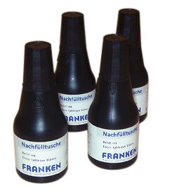 Tinte, Tusche für Marker, Tafelschreiber + JumboMarker, 100ml, schwarz, 4x 25 ml