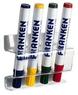 Tafelschreiber-Halter, 4 Tafelschreiber, leer, transparent