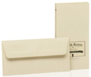 Paper Royal Briefhüllen - DIN lang mit Seidenfutter, 20 Stück, chamois, 1 St.