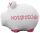 Spardose Schwein "Notgroschen" - Keramik, klein, 3 St.