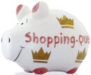 Spardose Schwein "Shopping Queen" - Keramik,...
