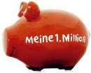 Spardose Schwein "Meine 1. Million" - Keramik,...
