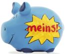 Spardose Schwein "Meins !" - Keramik, klein, 3 St.
