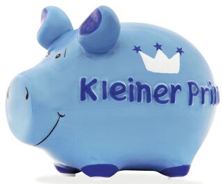 Spardose Schwein "Kleiner Prinz" - Keramik, klein, 3 St.
