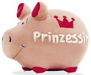 Spardose Schwein "Prinzessin" - Keramik, klein, 3 St.