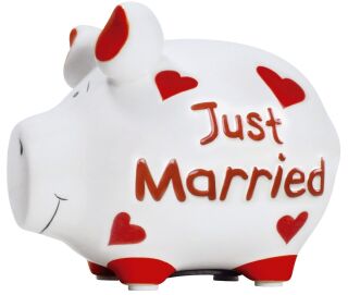 Spardose Schwein "Just Married" - Keramik, klein, 3 St.