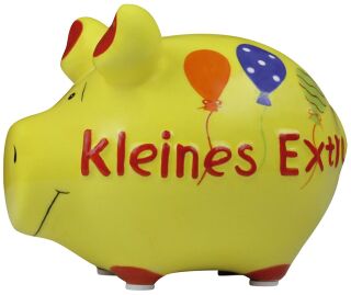 Spardose Schwein "Kleines Extra" - Keramik, klein, 3 St.