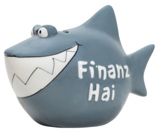 Spardose Hai "Finanz-Hai" - Keramik, klein, 3 St.